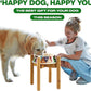 Dog Bowl Stand for Large Breed - 14-inch High, Adjustable Sideways to Fit Various Sizes of Pet Food/Water Bowls, Slow Feeders, and Drink Fountains - Bamboo