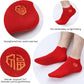 Men's Red Socks Ankle Socks Comfortable White/Black Casual With Heel Tab,Chinese New Year Socks, Size 6-10 (6 pairs)