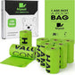 100% Certified Compostable Dog Poop Bag Rolls, 120 Bags (8 Rolls) Eco-Friendly Poop Bags for Dogs, Leak Proof Unscented Easy Open Poop Waste Bag（Green）