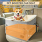 PETSFIT Small Dog Car Seat, Soft Foam Dog Booster Car Seat with Patented Safety Buckles, Storage Pockets and Detachable Clip-On Safety Leash, Dog Car Seat for Medium Dogs 30 LBS (Grey)