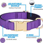 Didog Soft Padded Dog Collar for Large Dogs, Colorful and Durable Pet Collar with Quick Release Buckle, Light and Breathable for Daily Walking, Purple, L