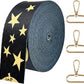 Printed Star Nylon Webbing 1 1/2 inch 6 Yards Heavy Duty Patterned Black Fabric Webbing Luggage Handle Jacquard Ribbon for Backpack Bags-Decorative Supplies-Clothing-Sewing-DIY Crafts & Projects
