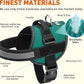 Dogline Dog Harness, Reflective No-Pull Adjustable Vest with Handle for Walking, Training, Breathable, No - Choke Harness for Small, Medium or Large Dogs Room for Patches Girth 15 to 18 in Turquoise
