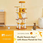 MWPO Cat Tree, 63.8-Inch Cat Tower for Indoor Cats, Multi-Level Cat Condo with 5 Scratching Posts, 2 Perches, Hammock, Dangling Toys, Yellow