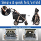 Titan-HD Premium Super-Sized Dog/Cat/Pet Stroller SUV Travel Carriage/w Access Ramp/100Lbs Capacity/Pumpless Rubber Wheels/Aluminum Frame for Small, Med, Large, XL Pets (Black)