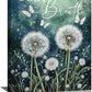 Dandelion Pictures Wall Art, Farmhouse Floral Bathroom Wall Decor, Rustic Nature Inspirational Framed Painting Butterfly White Flower Canvas Artwork for Bedroom Living Room Decorations 16"L x 12"W