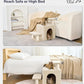 Happi N Pets Dog Stairs with Cat Scratching Post & Large Condo, Stable Pet Steps for High Beds Couch, 3 Combinations Cat Ramp Tree Tower for Cats or Small Dogs, Removable Cushion & Bonus Toy, Beige