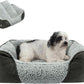Miguel Washable Dog Bed with Removable Cushion for Medium Small Dogs, Easy to Wash Pet Sofa Bed with Side, Rectangle Bolster Cat Bed Calming Cuddle Puppy Bed with Anti-Slip Bottom, Gray 25 Inch