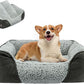 Miguel Washable Dog Bed with Removable Cushion for Medium Small Dogs, Easy to Wash Pet Sofa Bed with Side, Rectangle Bolster Cat Bed Calming Cuddle Puppy Bed with Anti-Slip Bottom, Gray 30 Inch
