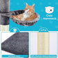 Cat Tree 5-Tier Floor to Ceiling, 89-109 Inch Adjustable Height Cat Tower with Cozy Hammock, Cat Climbing Tree for Indoor Cats, Darkgrey