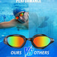 Swim Goggles, Unisex Adult Swimming Goggles Anti Fog Anti UV No Leakage Wide View for Men Women Youth