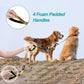 PetBonus Double Dog Leash, No Tangle Dual Leash, Reflective Walking Training Lead, 4 Comfortable Padded Handles for 2 Dogs with Collapsible Bowl and Waste Bags (Light Khaki, Large)
