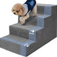 Niubya Dog Stairs for Small Dogs and Cats,18'H Non-Slip Bottom Pet Steps for High Beds and Couch,High-Density Foam Pet Stairs Grey,4 Steps