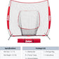 ZELUS Baseball Net 7 ft x7 ft, Softball Hitting & Pitching with Carry Bag, Ground Stakes, Portable Backstop & Bow Frame, Training Equipment for All Ages