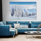 Nature Wall Art Prints - Ocean Forest Mountain Lake Canvas Landscapes - Small to Extra Large Living Room Bedroom Kitchen Bathroom Décor (Snow Covered Trees on Mountain, 55L" x 83W"- 3 Panels)