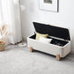 Wavy Ottoman Storage Bench Multi-Functional Narrow Entryway Bench Elegant End of Bed Bench with Storage and Safty Hinge for Living Room Entryway Hallway Bedroom Boutique, Beige