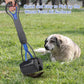 PPOGOO Non-Breakable 2PCS Pooper Scoopers for Large Medium Small Dogs with 24.3inch Long Handle High Strength Material Durable Spring, Easy Grass and Gravel Pick Up Blue and Orange