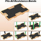 Wooden Resistance Band Foot Plate, Non-Slip Exercise Board with Free Soft Pad & Drawstring Bag for Strength Training, Stretching & Balance, Home Gym Fitness Platform for Full-Body Exercises