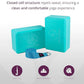 Clever Yoga Blocks 2 Pack with Strap - Extra Light Weight Sweat Repelling Foam Yoga Block Set with Cotton 8ft Yoga Stretch Strap - Yoga Block and Strap Set Kit for Beginner to Pro - Exercise