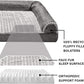 Furhaven Orthopedic Dog Bed for Large Dogs w/ Removable Bolsters & Washable Cover, For Dogs Up to 95 lbs - Luxe Faux Fur & Performance Linen Sofa - Charcoal, Jumbo/XL