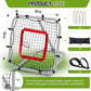 3' x 3'/1.67' x 1.67' Pro Portable Baseball and Softball Rebounder Adjustable Heavy Duty Pitch-Back Net with Bag Strap Fielding Trainer Net 3 Angles Ground Balls Line Drives Pop Flies