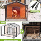 Dog House Outdoor Large Insulated Dog Kennel with Liner for Winter Waterproof Dog Cage for Small & Medium & Large Dogs,Unique All-Around Iron Frame