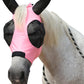 Horse Fly Mask with Ears - Large Eye Space for Full Vision, Breathable Stretch Comfort Fit, UV Protection, Forelock Opening, Easy Pull-On Pink Full