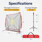 VIVOHOME Baseball Softball Hitting Net with Large Ball Collection System, 7 x 7 ft Baseball Batting Pitching Net with Tee, 2 Strike Zone, Carry Bag