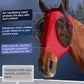 Horse Fly Mask with Ears, UV Protection Mask for Horses, Elasticity Mask with Big Mesh Eye Covers, Snug Fitting Comfortable Breathable Lightweight Rose Red Full Size
