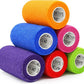 OK TAPE Self Adherent Cohesive Bandages Wrap - 6Packs, 4" x 5 Yards, Non-Woven Self Adhesive Bandage Wrap for Thumb, Finger, Wrist, Ankle, Vet Wrap Bandages Tape (Mixed Colors)