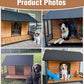 Gutinneen Large Dog House Outdoor with Strength Metal Frame, Outside Dog House with Waterproof Roof, PVC Curtain, Fir Wood Patio, Design for Small & Medium & Large Dogs