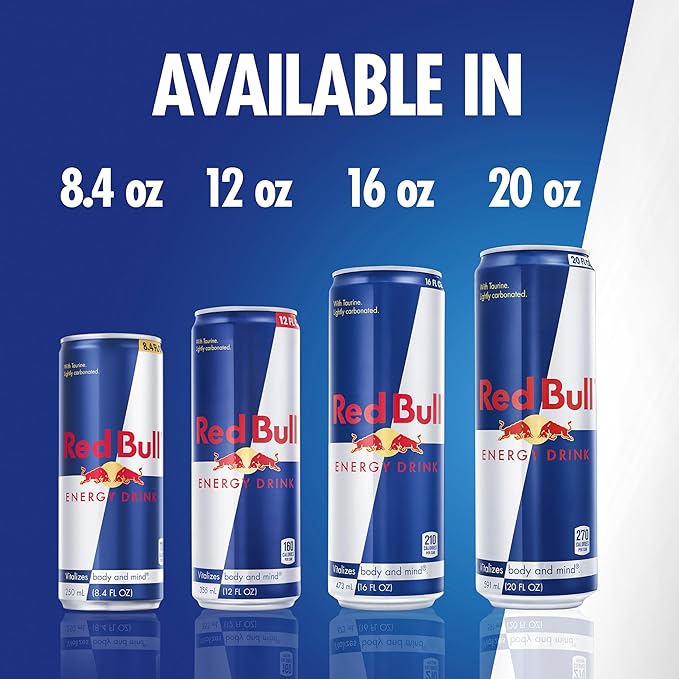 Red Bull Energy Drink with 80mg Caffeine plus Taurine & B Vitamins, 8.4 Fl Oz, 2 Packs of 12 Cans (Pack of 24)