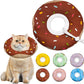 Cat Cone Collar Soft, Adjustable Cat Recovery Collar Kitten Cones to Stop Licking, Cute Donut E Collar After Surgery, Cats Neck Pillow Cone Elizabethan Cones of Shame(Waterproof Brown, Medium)