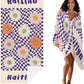 JML Personalized Beach Towel with Name, Custom Flower Beach Towel, Customized Microfiber Pool Towel, Quick Dry & Absorbent Swim Towel for Adult,Anniversary, Birthday, Summer Holiday,Vacation