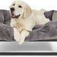 FUZI Luxury Aesthetic Dog Bed for Small Dogs with Washable Cover, Pet Couch, Pet Bed with Sides, Non-Slip Bottom, Soft & Durable Calming Dog Bed, Faux Rabbit Fur Cover, Small 25.1x16.75x9.5 Dark Grey