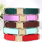 PET ARTIST Soft PU Leather Dog Collar, Bright Color & Durable Dog Collar Leather with Rose Gold Quick Release Metal Buckle, Adjustable Nylon Padded Pet Collars for Small Dogs, Neck Fit 9-14"