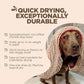 Soggy Doggy Super Shammy Dog Towel - Microfiber Chenille Towel for Drying Dogs and Cleaning Paws - Fast Drying with Hand Pockets for Ease (Beige/Red Trim, 31” x 14”)