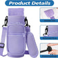 32 40 oz Water Bottle Carrier with Strap, Neoprene Water Bottle Sleeve Bag with 2 Pockets Insulated Flask Sling Holder for Walking Hiking Gym
