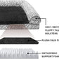 Furhaven Orthopedic Dog Bed for Large Dogs w/ Removable Bolsters & Washable Cover, For Dogs Up to 95 lbs - Plush & Southwest Kilim Woven Decor Sofa - Boulder Gray, Jumbo/XL