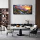 Large Mountain Tree Wall Art for Living Room, Framed Oversized Sunset Waterfall Wall Decor Nature Landscape Canvas Painting Modern Artwork for Living Room Bathroom Bedroom Office Dining Room 60"x30"