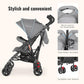 Dream On Me Volgo Twin Umbrella Stroller in Blue, Lightweight Double Stroller for Infant & Toddler, Compact Easy Fold, Large Storage Basket, Large and Adjustable Canopy