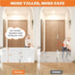 Pawtners Retractable Baby Gates Extra Wide, 41" Tall Extends up to 120" Wide, Dog Gate Indoor with Cat Door for Stairs, Pet Gate with Support Rods for Doorways Hallways Indoor & Outdoor-White