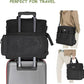 WOLT Dog Travel Bag Dog Bag for Traveling and Supplies with 2 Collapsible Bowls, 2 Food Containers, 1 Place Mat, Black