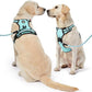 NESTROAD No Pull Dog Harness,Adjustable Oxford Dog Vest Harness with Leash,Reflective No-Choke Pet Harness with Easy Control Soft Handle for Large Dogs(Large,Turquoise)