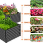 VINGLI Galvanized Raised Garden Beds Outdoor, 6x3x2 Ft, 8x4x2 Ft Lager Metal Planter Raised Beds for Planting Vegetables Flowers Herb (6 * 3 * 2（Square）)