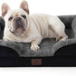 Bedsure Orthopedic Dog Bed Medium Size Dogs - Washable Medium Dog Cat Bed Waterproof, Comfort Pet Couch Sofa with Washable Removable Cover, Pets Bed with Nonskid Bottom, Plush-Black, 28"