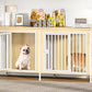 EasyCom 63" Dog Cage Furniture for 2 Pets with Divider, XL Wooden Double Dog Crate Furniture TV Stand for Mideum Breed, Durable and Sturdy
