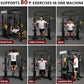 Smith Machine with Chest Fly & Leg Press, All-in-One Home Gym Power Cage with Weight Stack, Bench and Full Accessory Kit for Total Body Strength Training for Beginners
