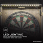 Accudart Match Pro Dartboard Cabinet Set - Official Size - Self Healing Sisal - Modern Style Woodgrain - Two Built-in Dartholders - LED Lighting - Includes Scoreboard, Chalk, Eraser, and Six Darts