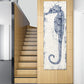 Yihui Arts Seahorse Canvas Wall Art Hand Painted Blue and White Painting Modern Coastal Pictures for Living Room Bedroom Hallway Bathroom Decoration